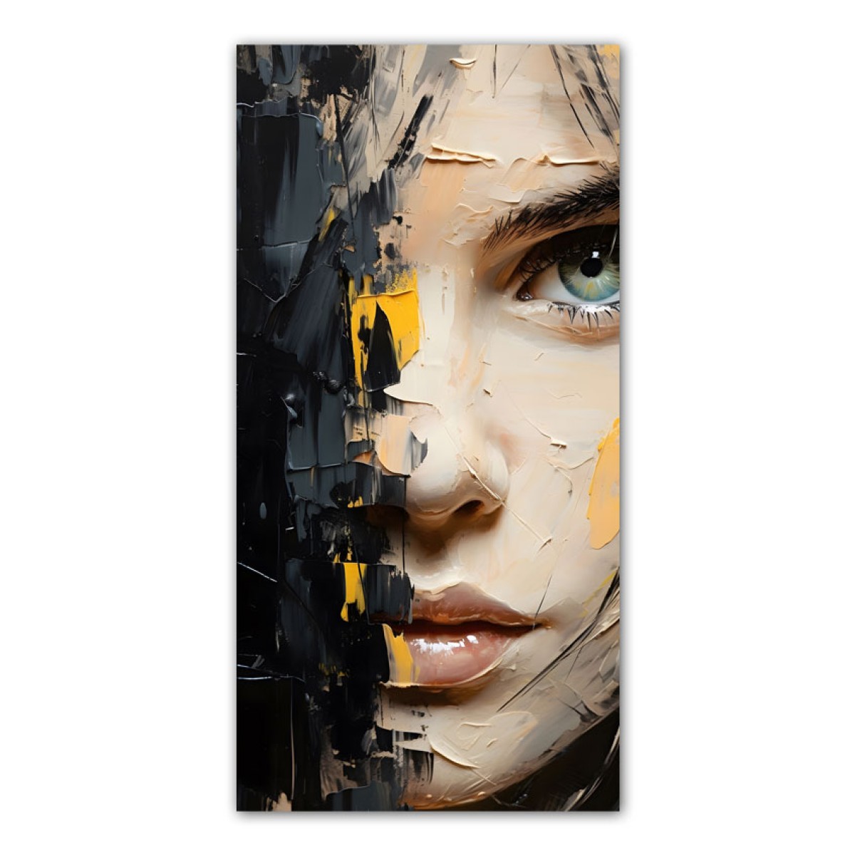 Abstract Woman Face II 3d Heavy Textured Partial Oil Painting